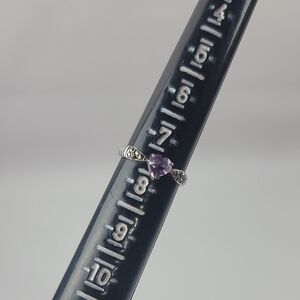 925 Sterling Silver Purpke Heart Ring